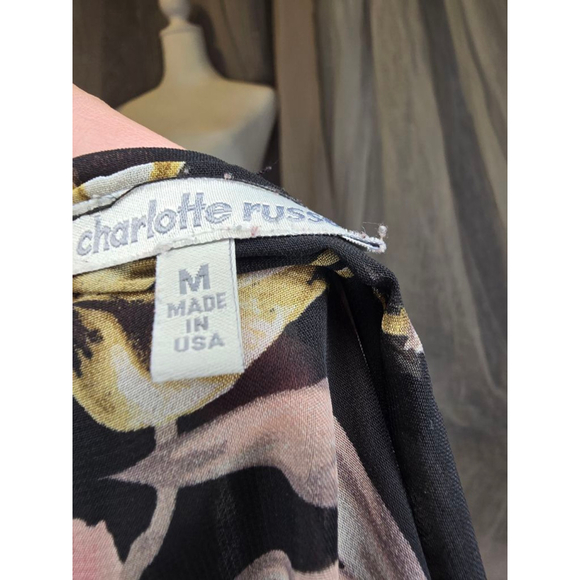 Black Whimsagoth Floral Blouse/wrap M - Picture 5 of 5